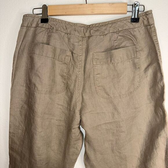 Cynthia Rowley Womens 8 100% Linen Lightweight Solid Khaki Colored Casual Pants - Picture 4 of 10